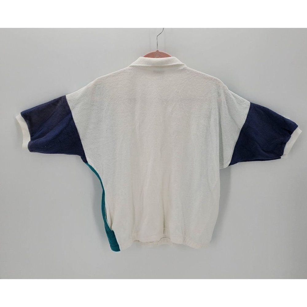 Vintage Jantzen Mens Cabana Jacket Short Sleeve Zip Terry Color Block Size M - Picture 5 of 8